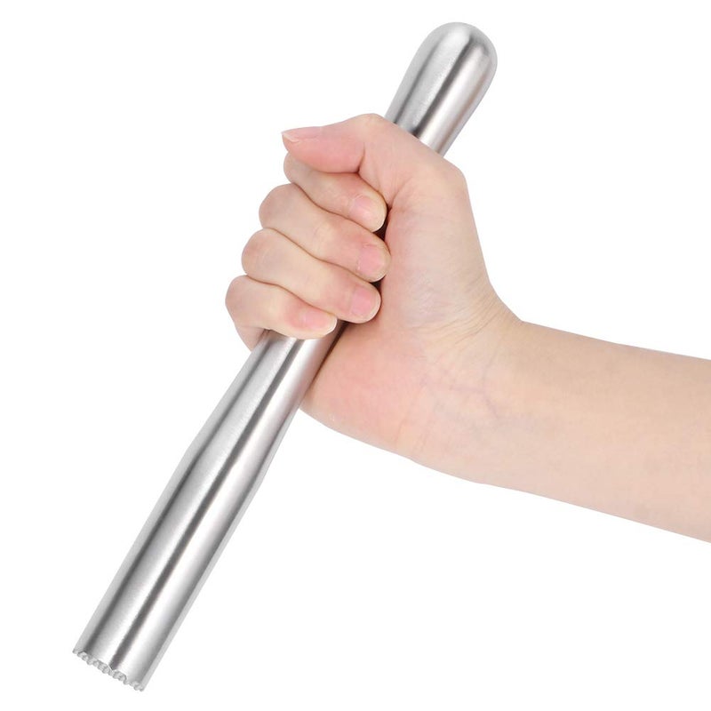 Stainless Steel Ice Crusher Muddler Bar Tool With Diamond Head Thick Waist 22 5cm All Steel - Image 5