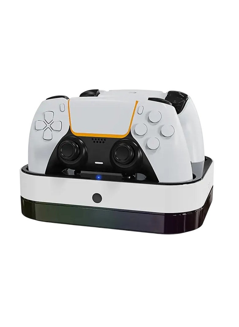 Generic - Dual Charging Base for PS5 Controller – Fast Charger with Color Lighting Effects – Sleek & Compact Design for Efficient Charging - Image 1