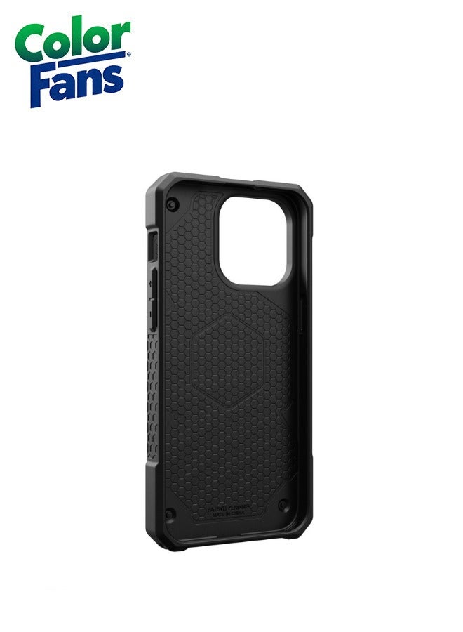 Color Fans Apple iPhone 15 Case, Monarch Pro Kevlar Built-in Magnet Compatible with Magnet Charging Premium Rugged Dropproof Protective Cover - Silver - Image 2