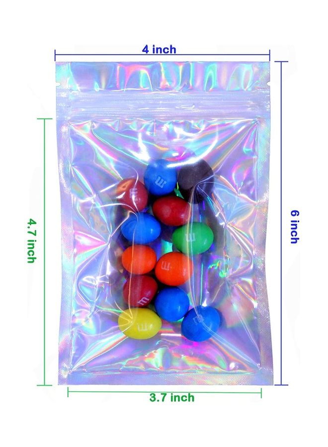 NIBEMINENT 50-Piece Resealable Foil Pouch Set Clear/Silver/Blue 6x4inch - Image 2