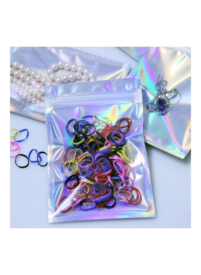 NIBEMINENT 50-Piece Resealable Foil Pouch Set Clear/Silver/Blue 6x4inch - Image 4