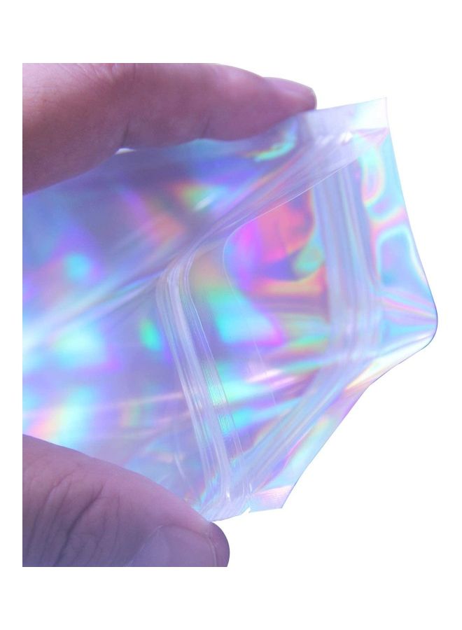 NIBEMINENT 50-Piece Resealable Foil Pouch Set Clear/Silver/Blue 6x4inch - Image 3