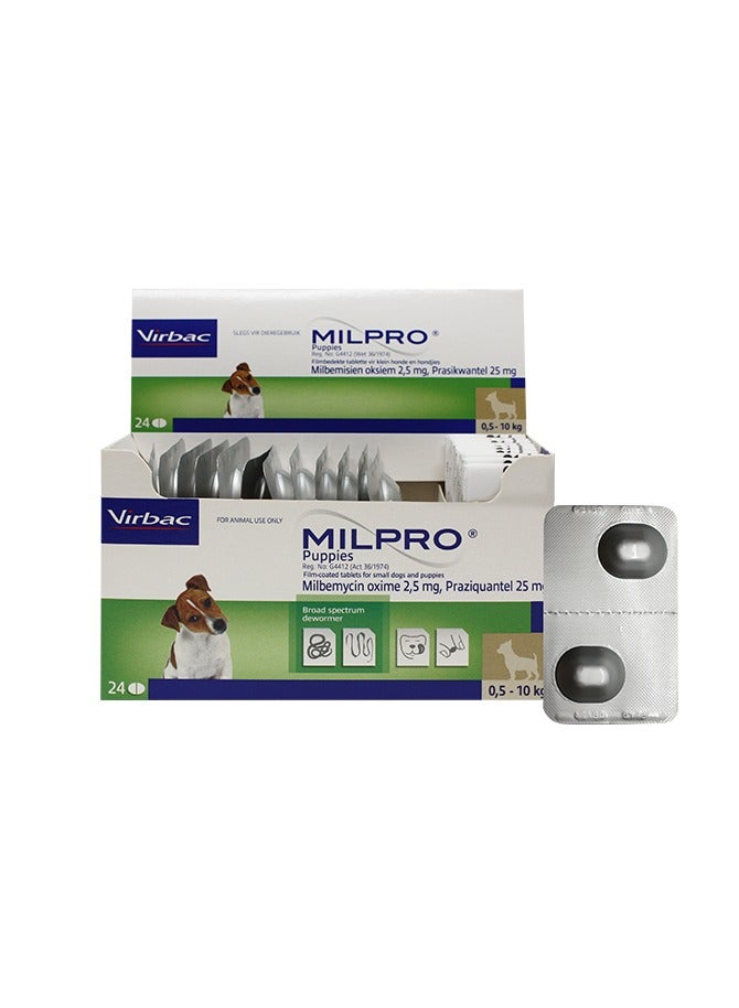 Virbac Milpro for Small Dogs and Puppies 2.5 mg/25 mg (.5-10kg) - Image 1