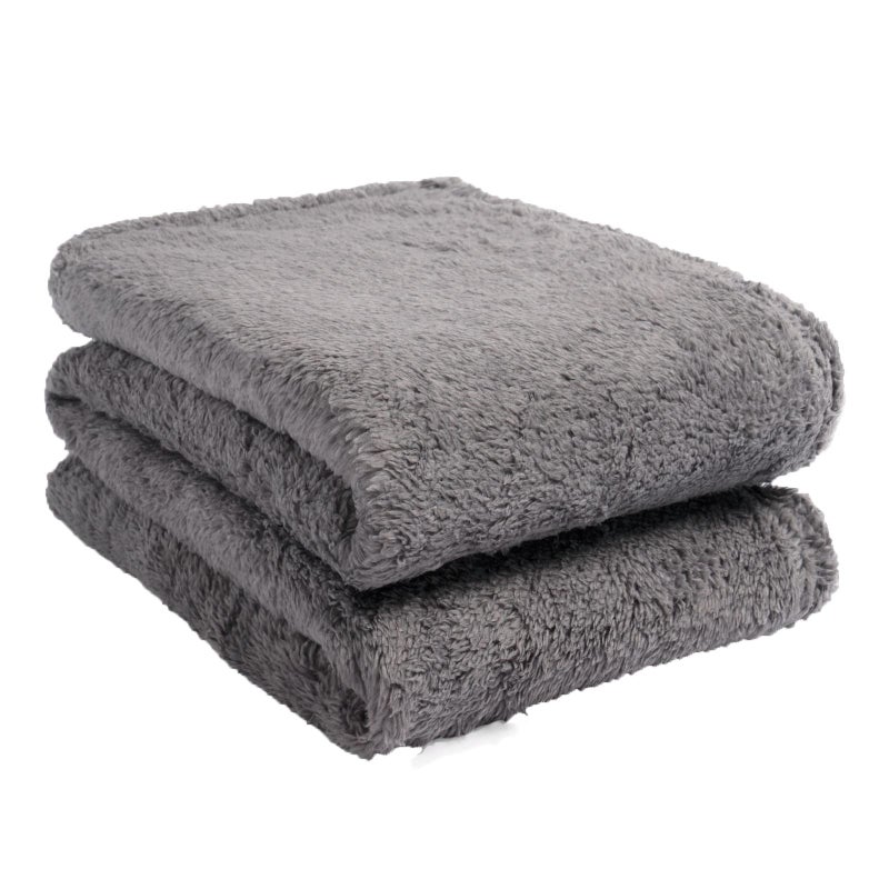 Brentfords Teddy Fleece Blanket Large Throw Over Bed Plush Super Soft Warm Sofa Bedspread Charcoal Grey  125 x 150 cm