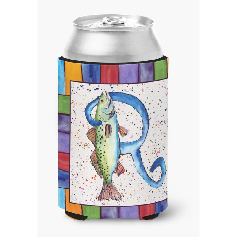 Caroline's Treasures Letter R with Trout Fish Can or Bottle Beverage Insulator Hugger 8441 