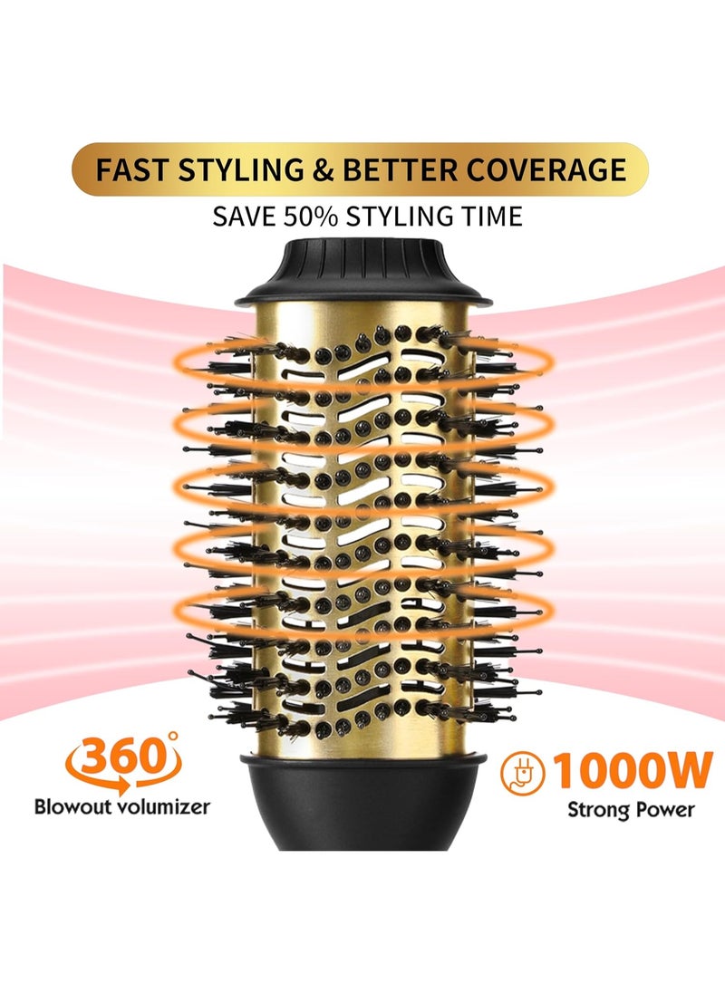 Hair Dryer Brush, 4 in 1 Blow Dryer Brush and Volumizer for Drying, Straightening, Curling, Volumizing Hair, Hair Dryer, Hot Air Styler Brush and Straightener Brush for All Hair Types 1000W