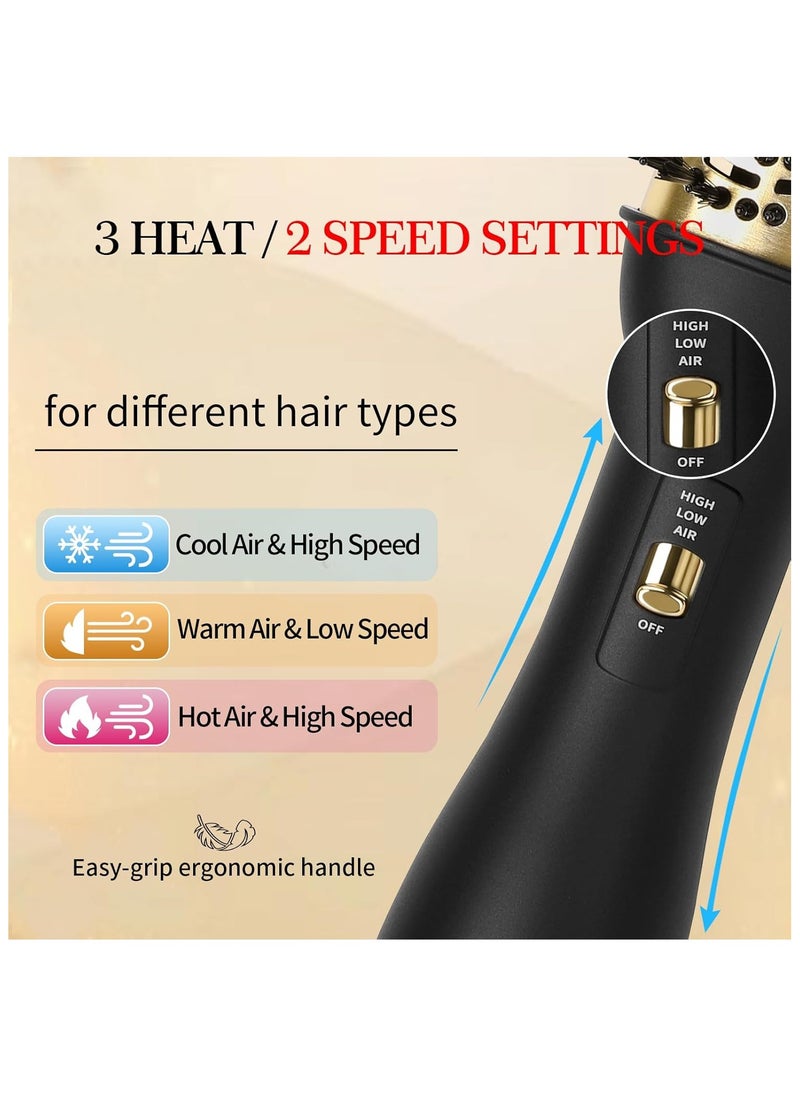 Hair Dryer Brush, 4 in 1 Blow Dryer Brush and Volumizer for Drying, Straightening, Curling, Volumizing Hair, Hair Dryer, Hot Air Styler Brush and Straightener Brush for All Hair Types 1000W