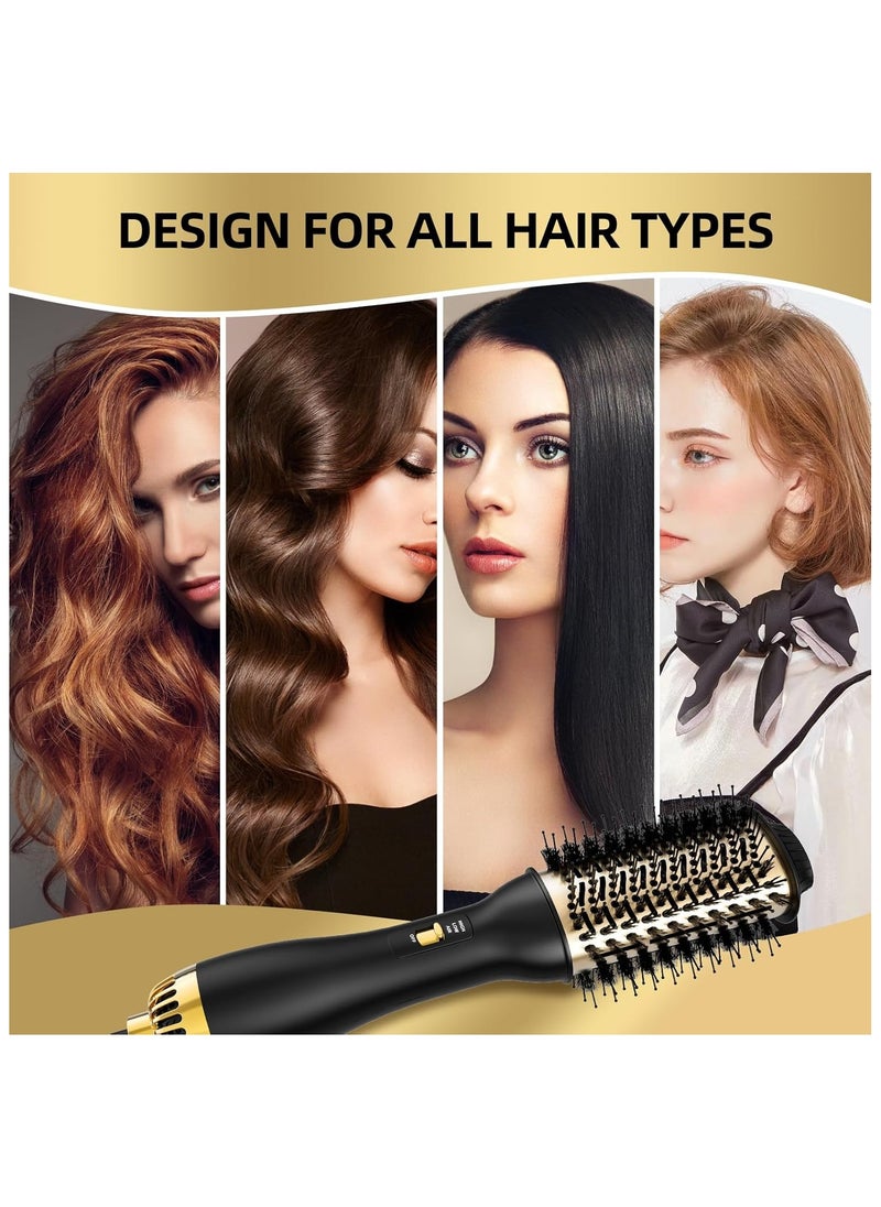 Hair Dryer Brush, 4 in 1 Blow Dryer Brush and Volumizer for Drying, Straightening, Curling, Volumizing Hair, Hair Dryer, Hot Air Styler Brush and Straightener Brush for All Hair Types 1000W