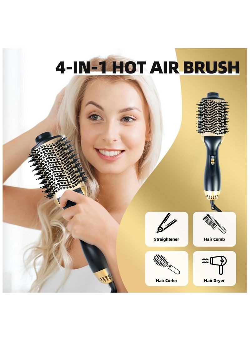 PANDA JOJO Hair Dryer Brush, 4 in 1 Blow Dryer Brush and Volumizer for Drying, Straightening, Curling, Volumizing Hair, Hair Dryer, Hot Air Styler Brush and Straightener Brush for All Hair Types 1000W - Image 2