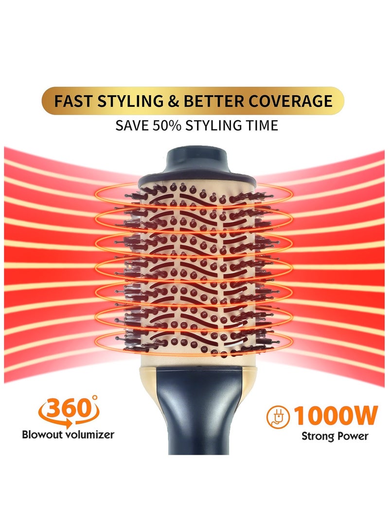 PANDA JOJO Hair Dryer Brush, 4 in 1 Blow Dryer Brush and Volumizer for Drying, Straightening, Curling, Volumizing Hair, Hair Dryer, Hot Air Styler Brush and Straightener Brush for All Hair Types 1000W - Image 3