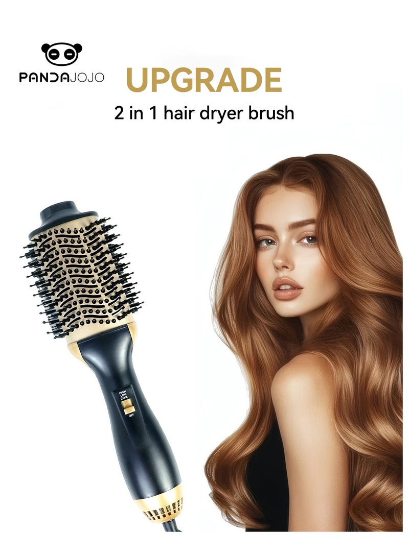 PANDA JOJO Hair Dryer Brush, 4 in 1 Blow Dryer Brush and Volumizer for Drying, Straightening, Curling, Volumizing Hair, Hair Dryer, Hot Air Styler Brush and Straightener Brush for All Hair Types 1000W - Image 1