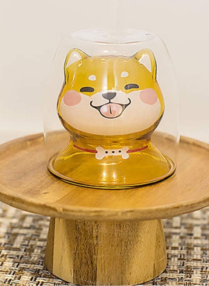 Cute Cartoon Mugs Double Wall Insulated Drinking Glasses Coffee and Tea Glass Mug Creative Animals Dog Design Espresso Milk Coffee Juice water Crystal Cups 320ml - Image 3