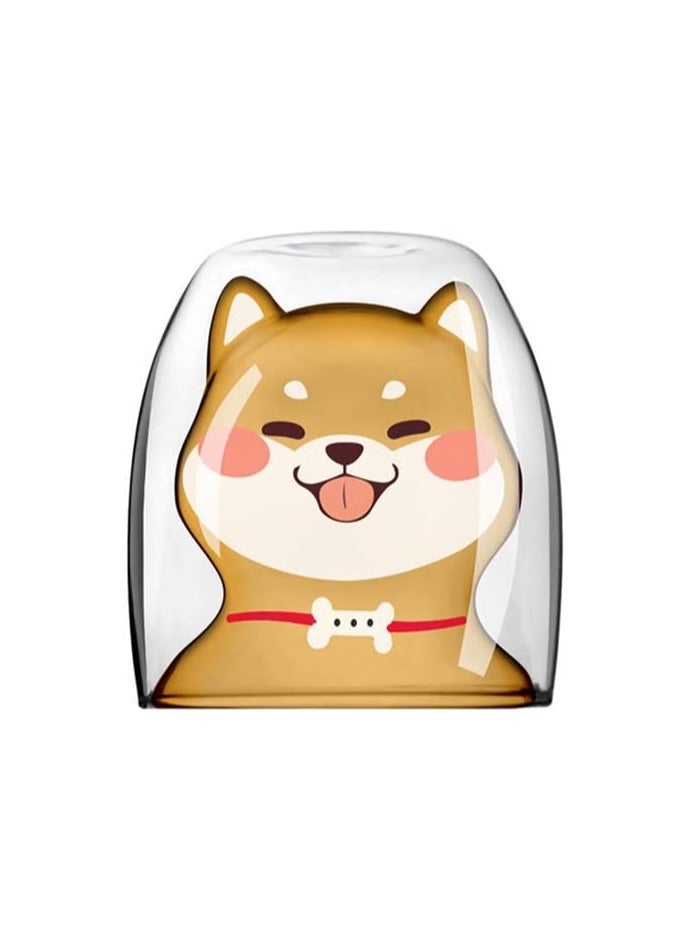 Cute Cartoon Mugs Double Wall Insulated Drinking Glasses Coffee and Tea Glass Mug Creative Animals Dog Design Espresso Milk Coffee Juice water Crystal Cups 320ml - Image 4
