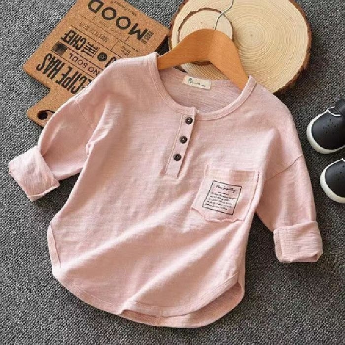 Children'S Long-Sleeved T-Shirt 2022 New Boys' Base Shirt Big Children'S Sweater Loose Stylishly Fashionable Top - Image 1