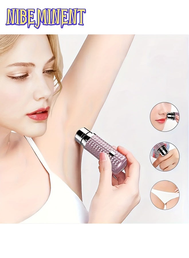 NIBEMINENT Women's Electric Epilator & Mini Epilator - USB-Powered Full-Body Hair Removal Device with Ergonomic Handle, Interchangeable Heads for Face, Underarms, Legs, Bikini Line, Sensitive Light Beige Mode, USB Charging Cable Included, Multi-Purpose Hair Removal System for Home & Travel Use, Compact & Portable Design for Underarms, Legs, Bikini Line & Private Areas, USB Rechargeable & Easy to Use - Image 1
