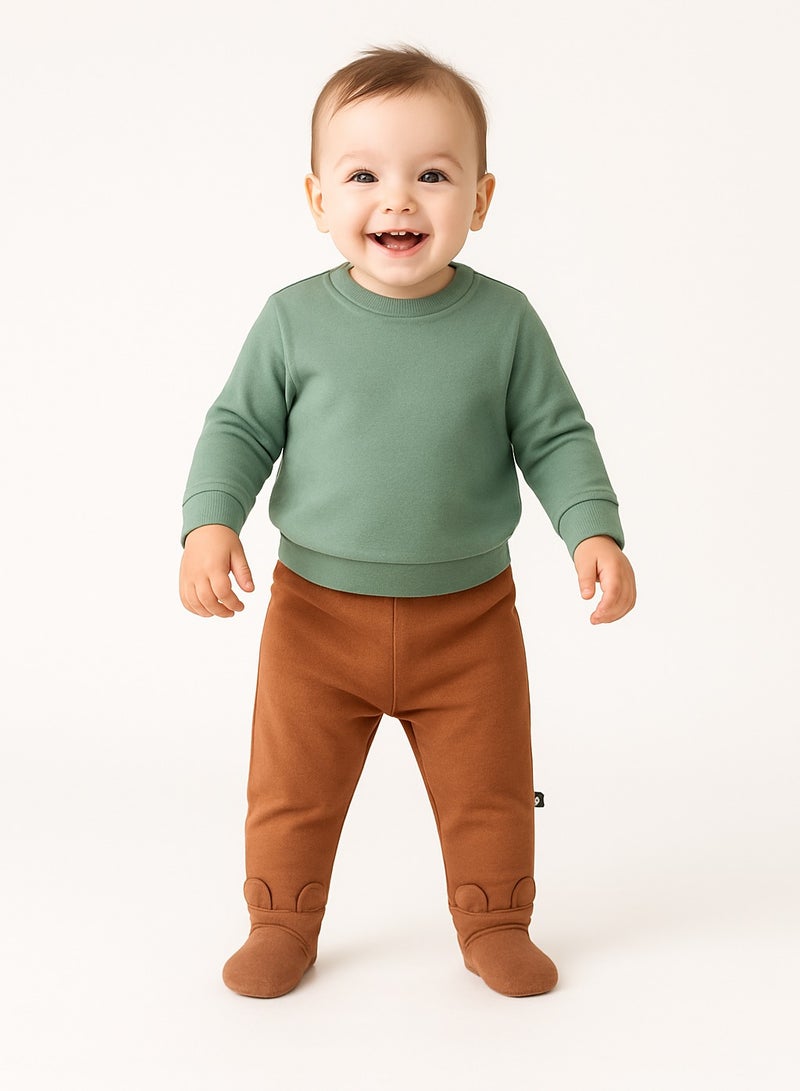 POPEES Baby Booties Pants | 100% Cotton, Superior Quality | Naturally Dyed, Breathable Trousers (Tiny Baby to 9 Months) - Image 1