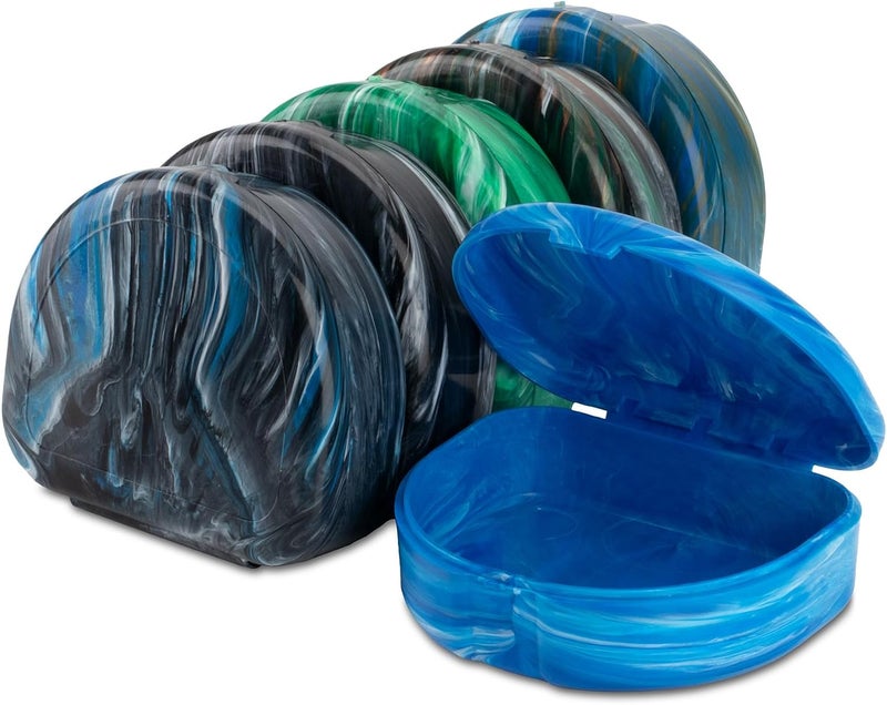 Practicon Glacier Marble Retainer Cases, Clear Aligner Case, Dental Orthodontic Retainer Boxes, Mouth Guard Holder, 6 Pack - Image 1