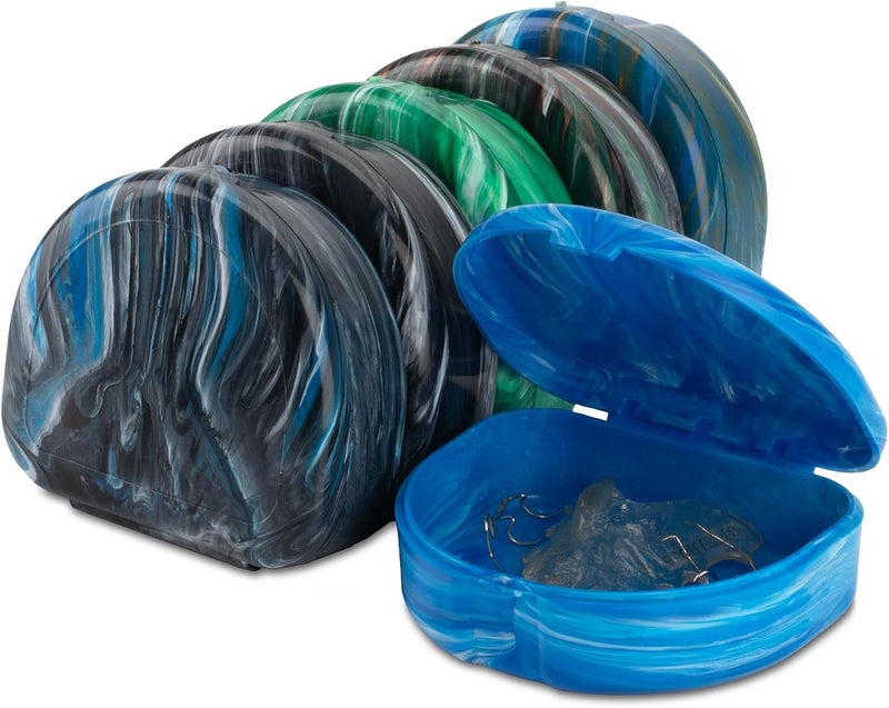 Practicon Glacier Marble Retainer Cases, Clear Aligner Case, Dental Orthodontic Retainer Boxes, Mouth Guard Holder, 6 Pack - Image 2