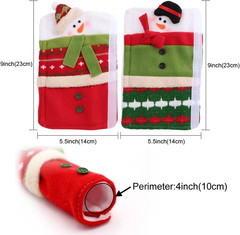 OurWarm Christmas Fridge Handle Covers Set of 3, Adorable Snowman Kitchen Appliance Handle Covers Microwave Oven Or Dishwasher Handle Covers Protector for Christmas Decorations - Image 2