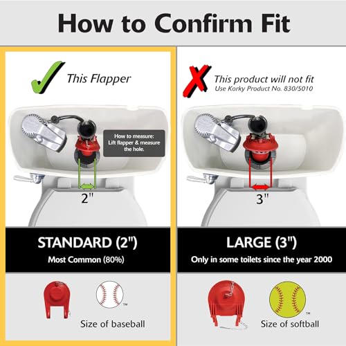 Korky 818MP QuietFILL® Platinum Universal Toilet Fill Valve & 2" Toilet Flapper Kit, Silver - Image 3