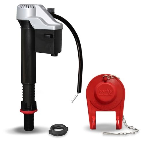 Korky 818MP QuietFILL® Platinum Universal Toilet Fill Valve & 2" Toilet Flapper Kit, Silver - Image 1