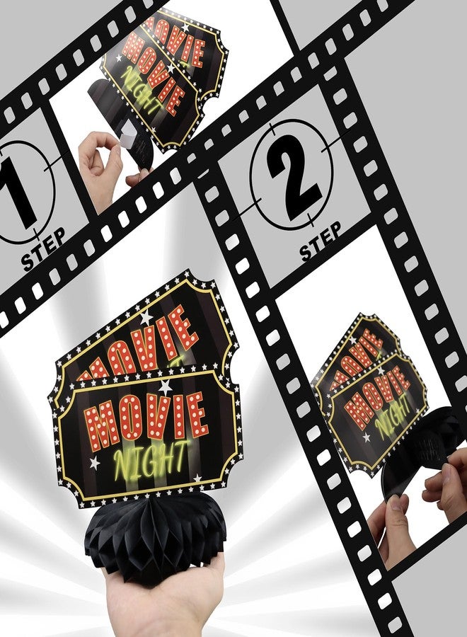 HaPiBiDesign Movie Night Party Decorations - Honeycomb Centerpieces for Movie Night Birthday Decor - Movie Night Table Decoration for Kids - Movie Night Theme Décor - Image 4