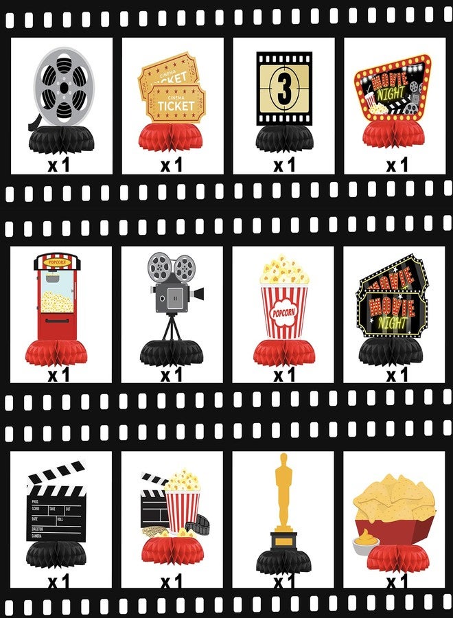 HaPiBiDesign Movie Night Party Decorations - Honeycomb Centerpieces for Movie Night Birthday Decor - Movie Night Table Decoration for Kids - Movie Night Theme Décor - Image 3