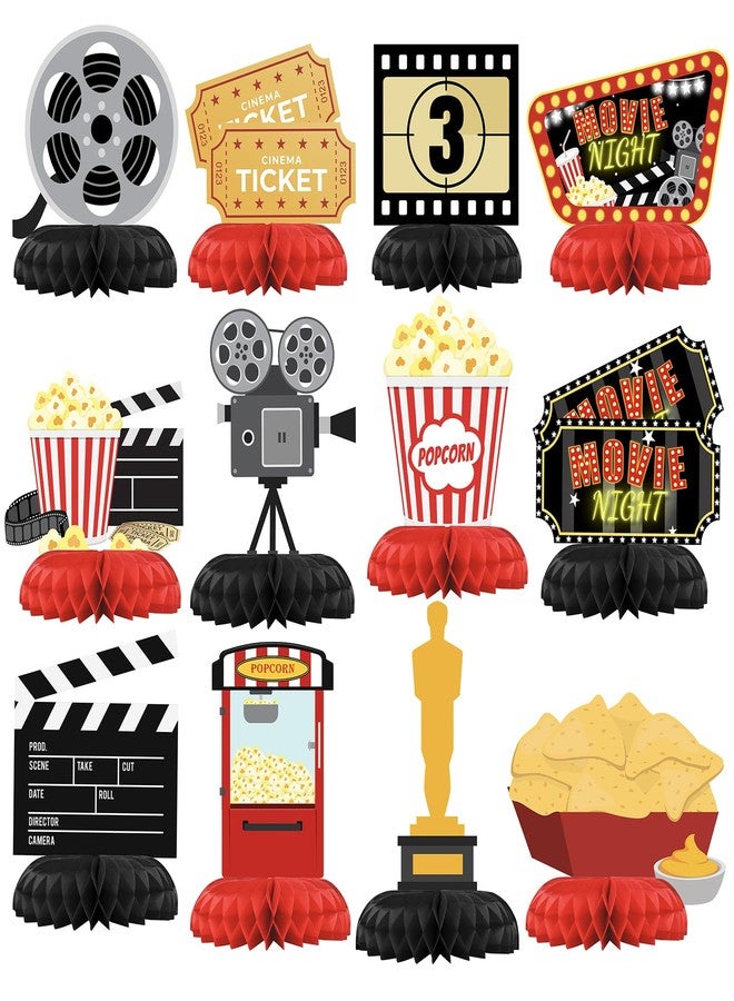 HaPiBiDesign Movie Night Party Decorations - Honeycomb Centerpieces for Movie Night Birthday Decor - Movie Night Table Decoration for Kids - Movie Night Theme Décor - Image 1