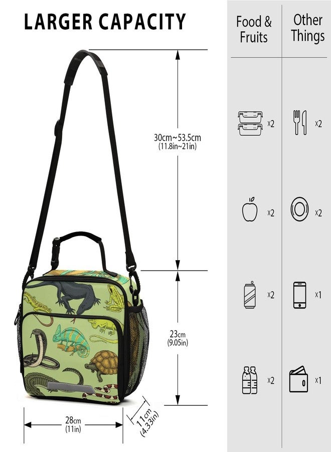 Glaphy Snakes Lizard Chameleon and Turtle Animal Lunch Bag, Cooler Lunch Tote Box Insulated Lunch Bags Food Container for Men Women Kids - Image 2