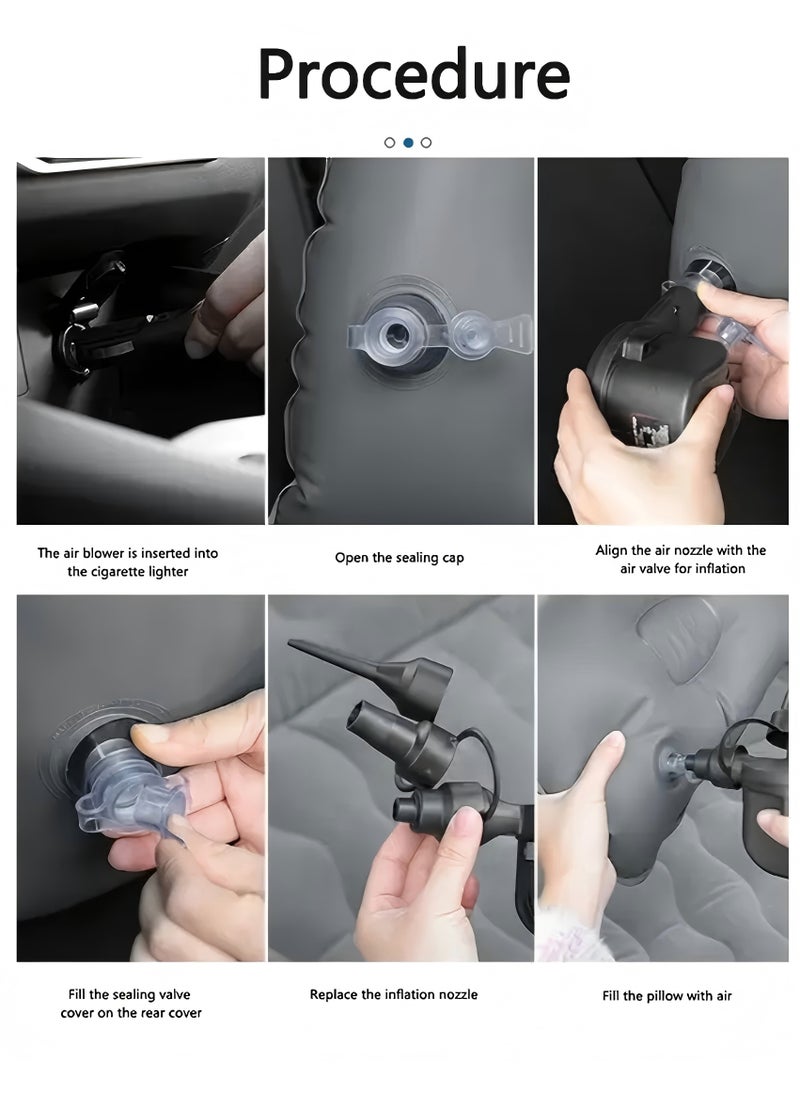 Portable Inflatable Car Bed with Electric Pump & Pillows,Comfortable PVC RV Mattress, Foldable and Thickened for SUV, Camping, Travel - Image 3