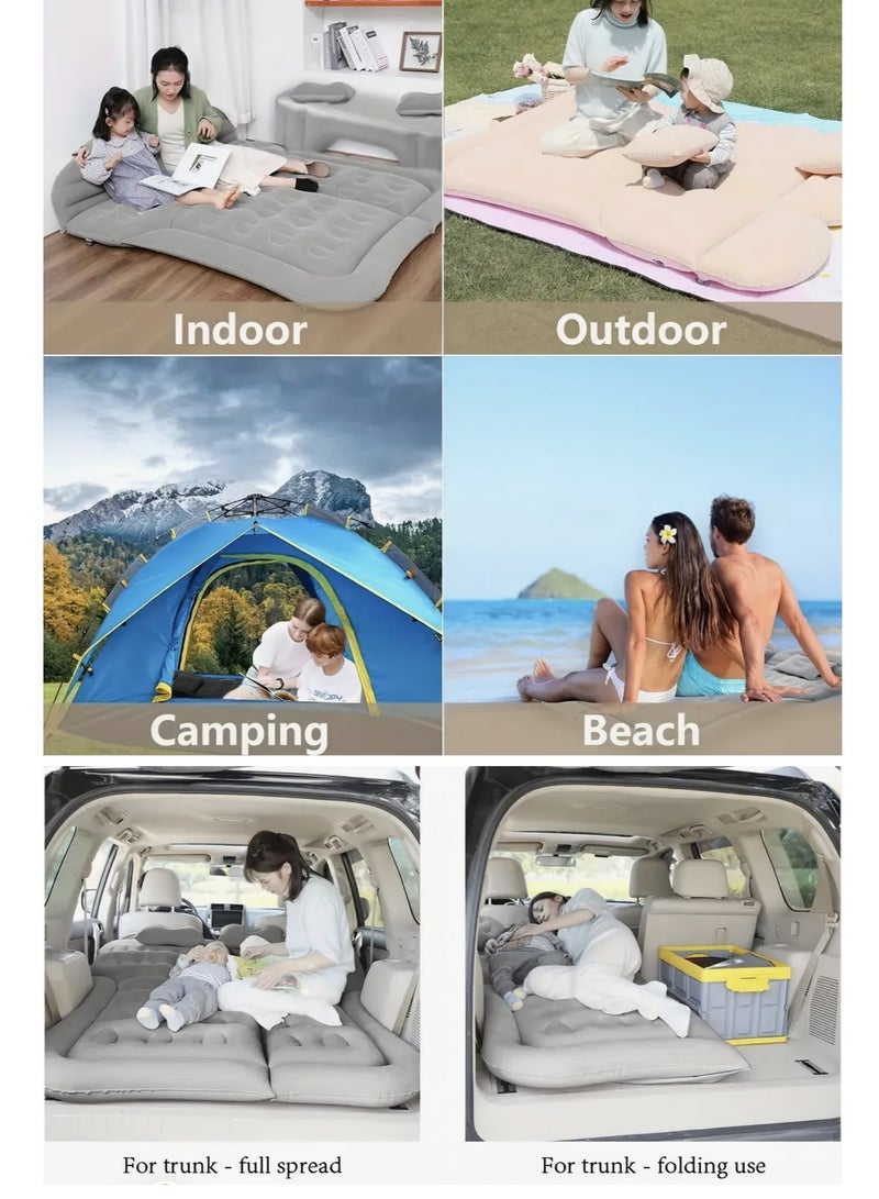 Portable Inflatable Car Bed with Electric Pump & Pillows,Comfortable PVC RV Mattress, Foldable and Thickened for SUV, Camping, Travel - Image 5