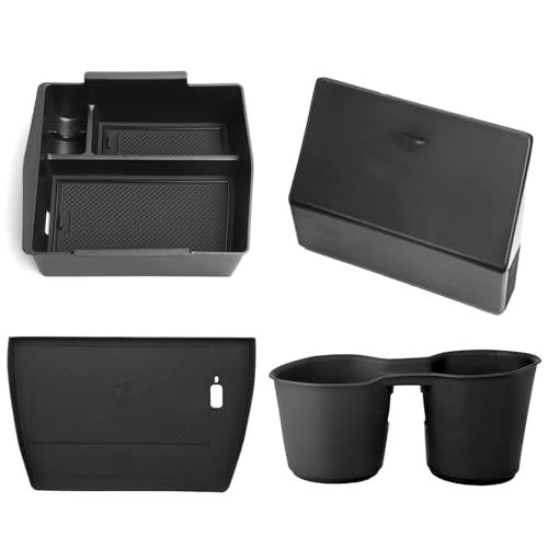 YEVEDUO Upgraded Center Console Organizer Set for 2025 Subaru Forester Accessories Armrest Storage Box Silicone Cup Holder Hidden Box Wireless Charging Pad with NonSlip Mat 4Pcs Not for 2026 - Image 1