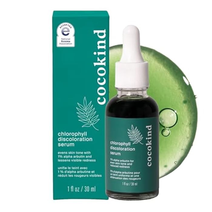 Cocokind Chlorophyll Discoloration Serum, Sensitive Skin Friendly Spot Fading Serum to Target Spots, Uneven Tone, and Redness, 1 fl oz - Image 1