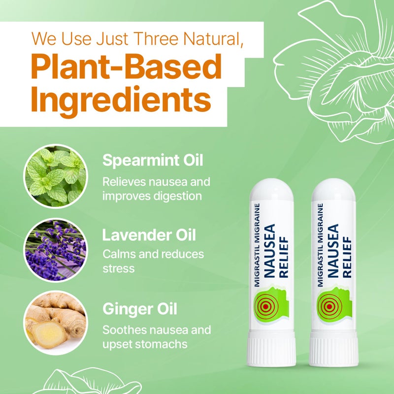 Basic Vigor Migrastil Nausea Inhaler (2-Pack) - Pocket Size Aromatherapy Stick for Queasiness - All Natural, Fast Acting Help - Image 3