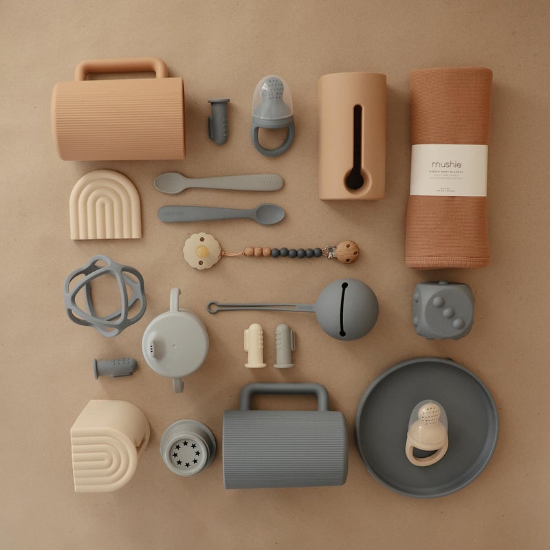 mushie Baby Bath Rinse Cup | 100% Food Grade Silicone | Shampoo & Body Washing Rinser Cup for Kids (Natural) - Image 5