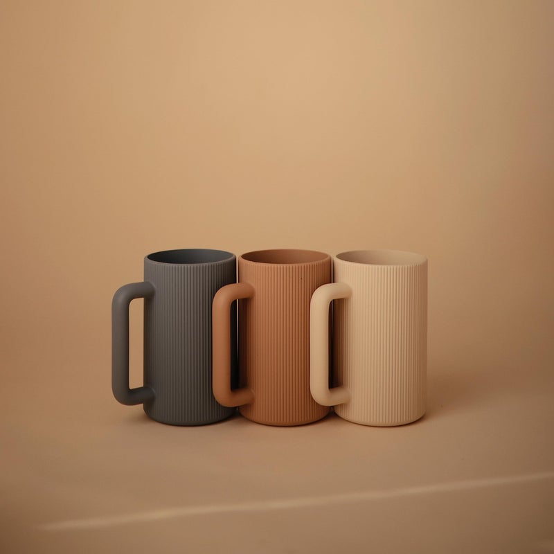 mushie Baby Bath Rinse Cup | 100% Food Grade Silicone | Shampoo & Body Washing Rinser Cup for Kids (Natural) - Image 2