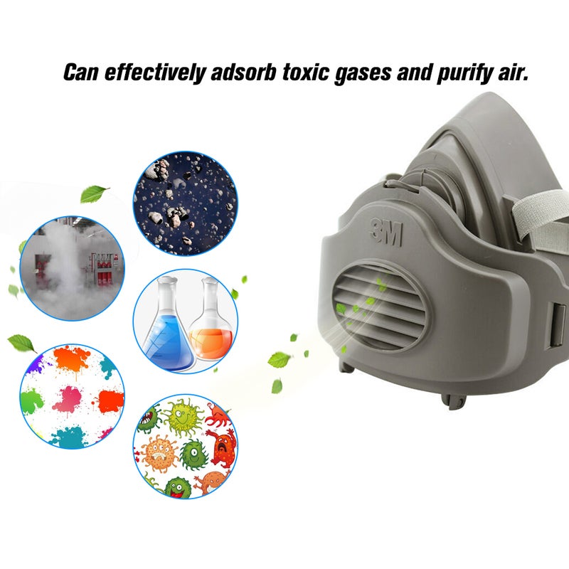 3M 3200 Mask Respirator Half Face Dust-proof Mask Anti Industrial Construction Haze Fog Safety Gas Filter Cotton Cover - Image 5