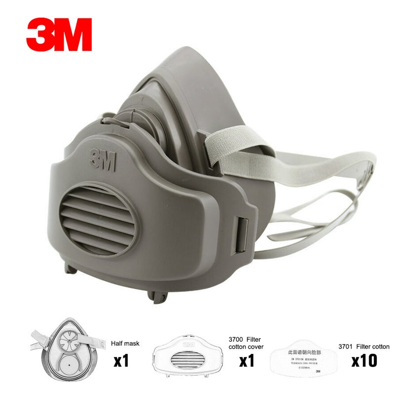 3M 3200 Mask Respirator Half Face Dust-proof Mask Anti Industrial Construction Haze Fog Safety Gas Filter Cotton Cover - Image 2