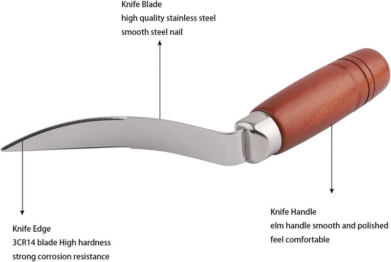 we3 Coconut Tool Coconut Meat Remover Durable Wooden Handle Stainless Steel Coconut Opener Scraper Knife for Kitchen Home - Image 5