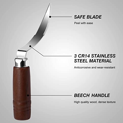 we3 Coconut Tool Coconut Meat Remover Durable Wooden Handle Stainless Steel Coconut Opener Scraper Knife for Kitchen Home - Image 3