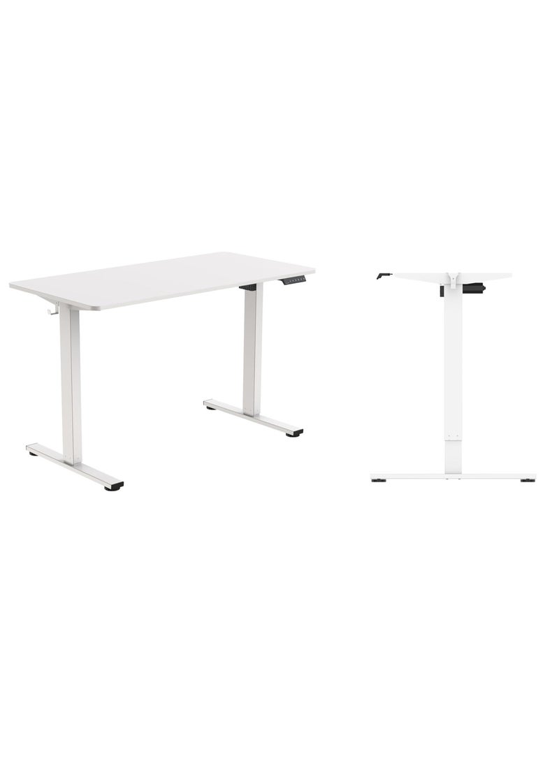 NAVODESK Navodesk Lite Electric Height Adjustable Standing Desk, Compact Motorized Sit-Stand Desk with T-Frame, 70kg Load Capacity, 120–180cm Extendable Frame, Desk Hook, White, Quick Assembly, Ideal for Home Office, Students & Small Spaces, White | ND-F2LT-WT  - Image 1