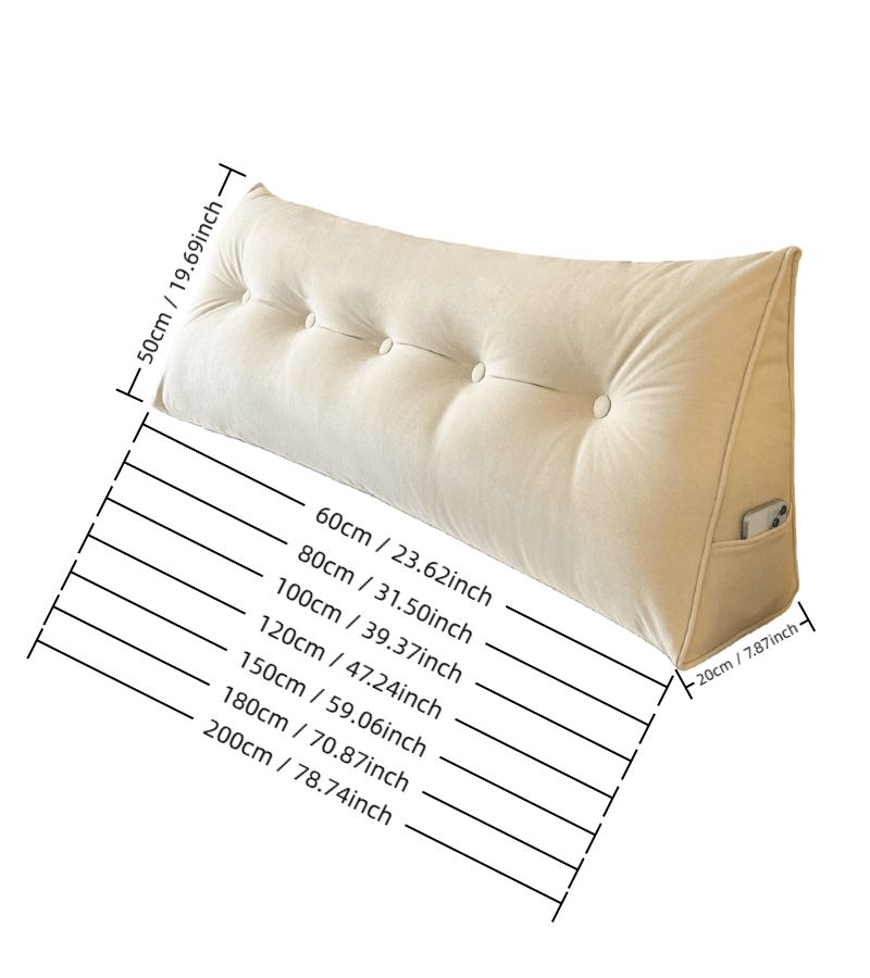 Large Triangular Wedge Pillow Haze Blue 23.62x19.69x7.87 Inch Ultra Soft Lumbar Support Bed Cushion - Image 3