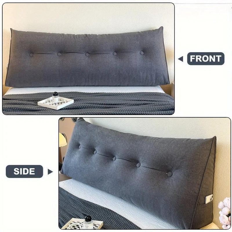 Large Triangular Wedge Pillow Haze Blue 23.62x19.69x7.87 Inch Ultra Soft Lumbar Support Bed Cushion - Image 4