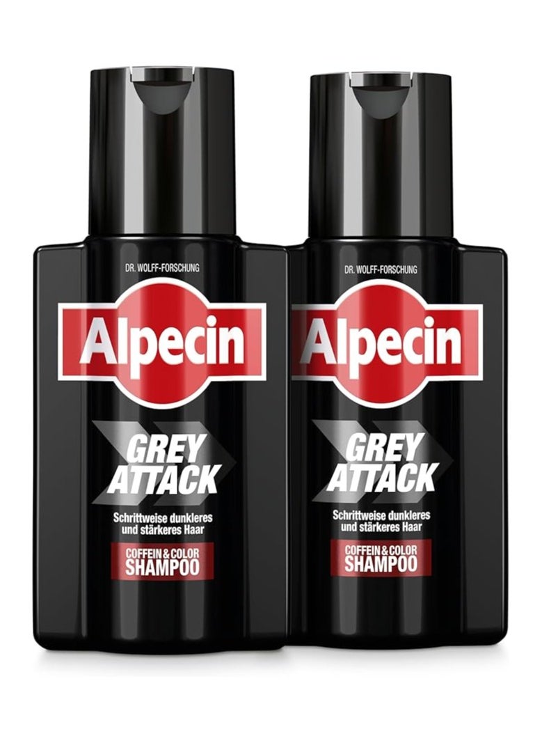 Alpecin - Grey Attack Caffeine & Colour Shampoo for Men 2x 200ml - Image 1
