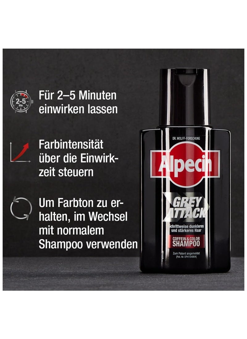 Alpecin - Grey Attack Caffeine & Colour Shampoo for Men 2x 200ml - Image 1