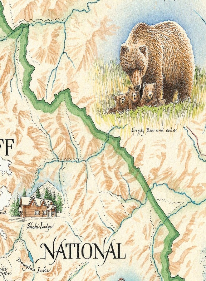 Xplorer Maps Banff National Park Map Poster - 18x24 Vintage-Style Lithographic Print with Soy-Based Inks - Unique Gift for Travelers, Teachers, History Buffs - Made in USA Wall Art - Image 3