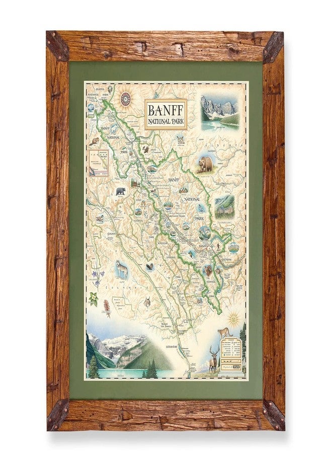 Xplorer Maps Banff National Park Map Poster - 18x24 Vintage-Style Lithographic Print with Soy-Based Inks - Unique Gift for Travelers, Teachers, History Buffs - Made in USA Wall Art - Image 2