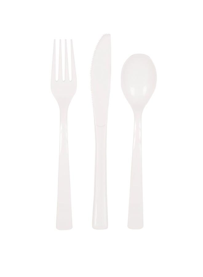 Unique 18 Assorted Cutlery White