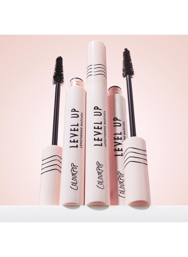 ColourPop Level Up Lengthening Mascara - Buildable Black Mascara for Lifting & Lengthening Lashes - Separates and Extends Lash Length - Conditioning Formula with Vitamin C & E - Black (0.25 oz)