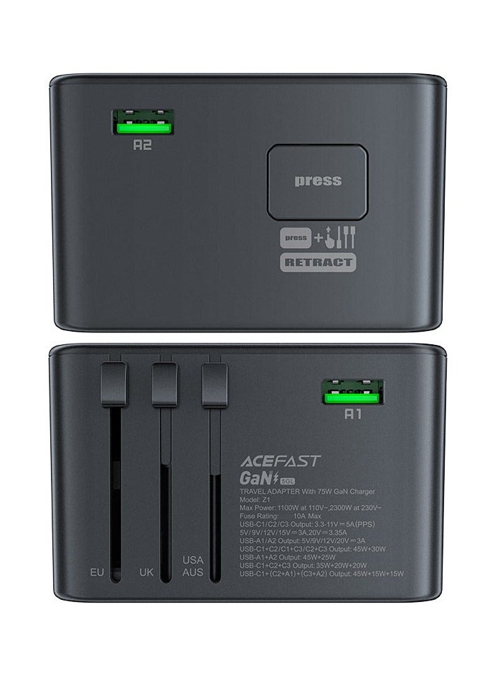 ACEFAST Charging Adapter Z1 2300W + PD75W GaN (3xUSB-C+2xUSB-A) - Image 3